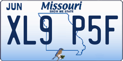 MO license plate XL9P5F