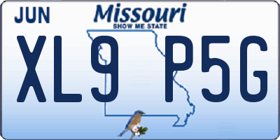 MO license plate XL9P5G