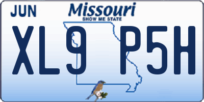 MO license plate XL9P5H