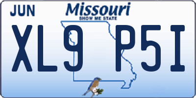 MO license plate XL9P5I