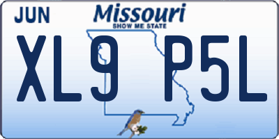 MO license plate XL9P5L
