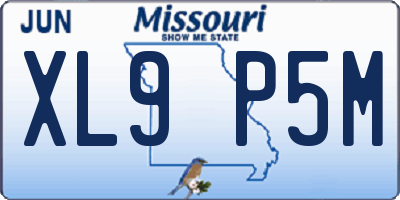 MO license plate XL9P5M