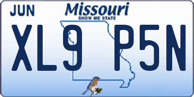 MO license plate XL9P5N