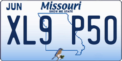 MO license plate XL9P5O