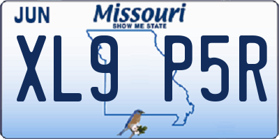 MO license plate XL9P5R