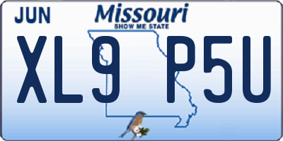 MO license plate XL9P5U