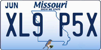 MO license plate XL9P5X
