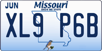 MO license plate XL9P6B