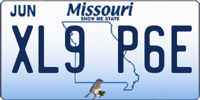 MO license plate XL9P6E