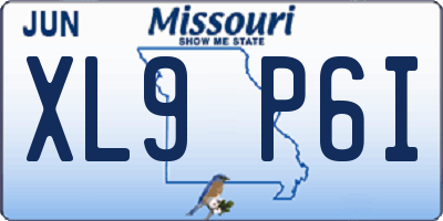 MO license plate XL9P6I