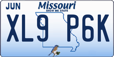 MO license plate XL9P6K