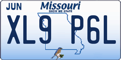 MO license plate XL9P6L