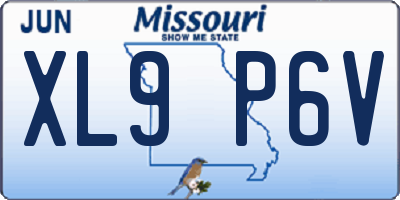 MO license plate XL9P6V