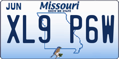 MO license plate XL9P6W