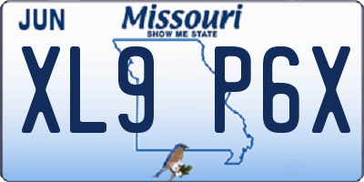 MO license plate XL9P6X