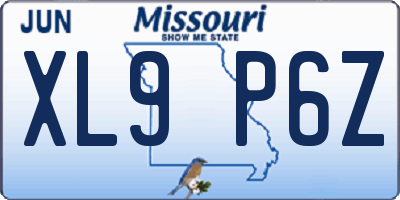 MO license plate XL9P6Z