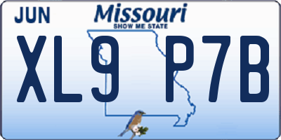 MO license plate XL9P7B