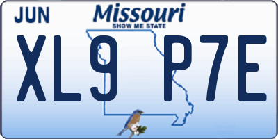 MO license plate XL9P7E