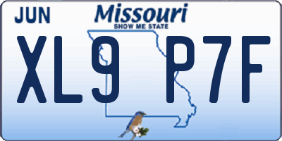 MO license plate XL9P7F
