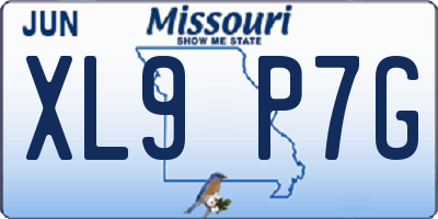 MO license plate XL9P7G
