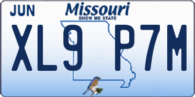 MO license plate XL9P7M