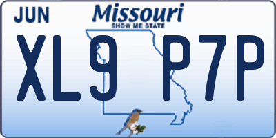 MO license plate XL9P7P
