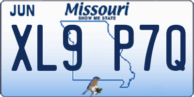 MO license plate XL9P7Q