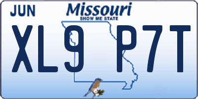 MO license plate XL9P7T