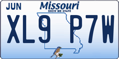 MO license plate XL9P7W