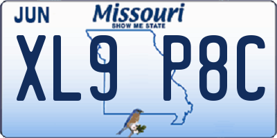 MO license plate XL9P8C