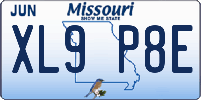 MO license plate XL9P8E