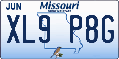 MO license plate XL9P8G