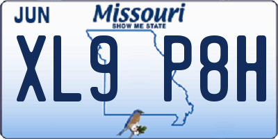 MO license plate XL9P8H