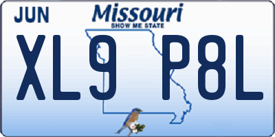 MO license plate XL9P8L