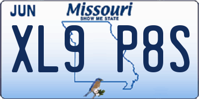 MO license plate XL9P8S