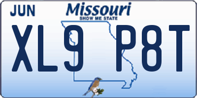 MO license plate XL9P8T