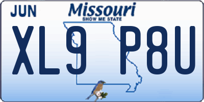MO license plate XL9P8U