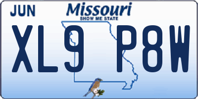 MO license plate XL9P8W