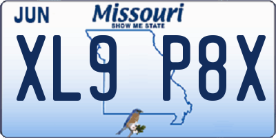 MO license plate XL9P8X