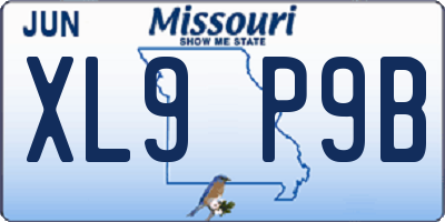 MO license plate XL9P9B