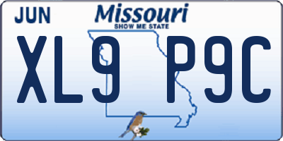 MO license plate XL9P9C
