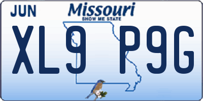 MO license plate XL9P9G