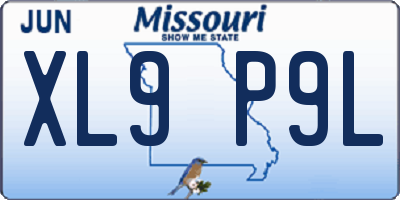 MO license plate XL9P9L