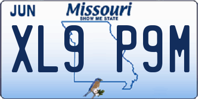 MO license plate XL9P9M
