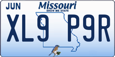 MO license plate XL9P9R