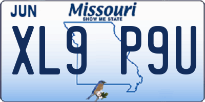 MO license plate XL9P9U