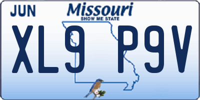 MO license plate XL9P9V