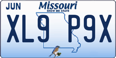 MO license plate XL9P9X
