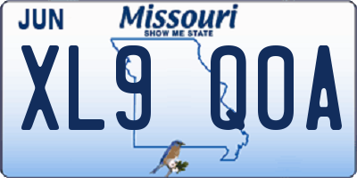 MO license plate XL9Q0A