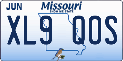 MO license plate XL9Q0S